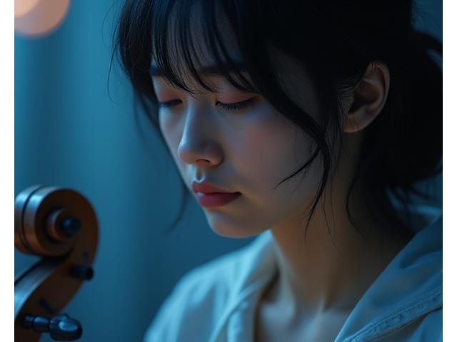 숨을 고르며 공연 전 집중하는 젊은 연주자의 모습