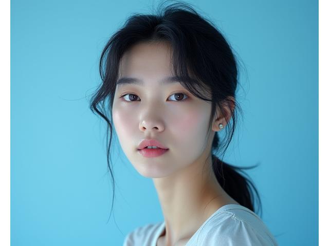 K-Pop 지망생이 카메라 앞에서 다양한 표정과 포즈로 매력을 발산하는 모습