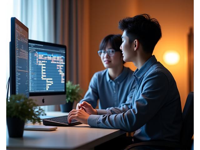 멘토와 함께 음악 산업 커리어 계획을 논의하는 학생