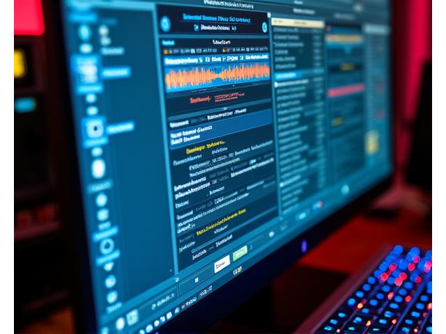 다양한 DAW 소프트웨어가 열려 있는 컴퓨터 화면의 클로즈업