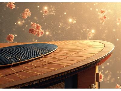 현대 국악기 가야금과 서양 현악 오케스트라가 어우러진 복합적인 악보