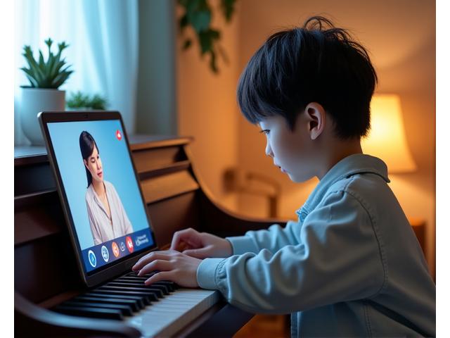 멜로디 마인드 플랫폼에서 라이브 1대1 레슨을 받는 학생