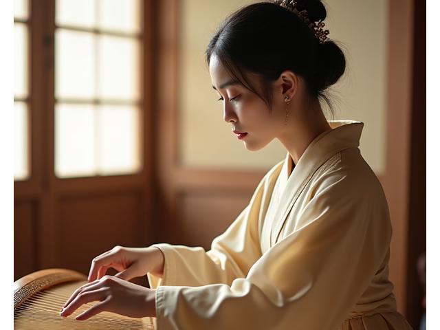 아름다운 가야금 연주 모습