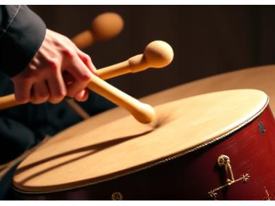 장구 연주자가 다이나믹하게 장구를 치는 모습