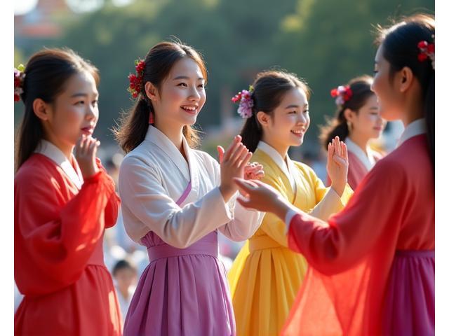 전통 악기 연주 학생들이 함께 공연하는 모습